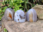 Polished Agate Standing Free Forms x 4 From Madagascar - Toprock Gemstones and Minerals 