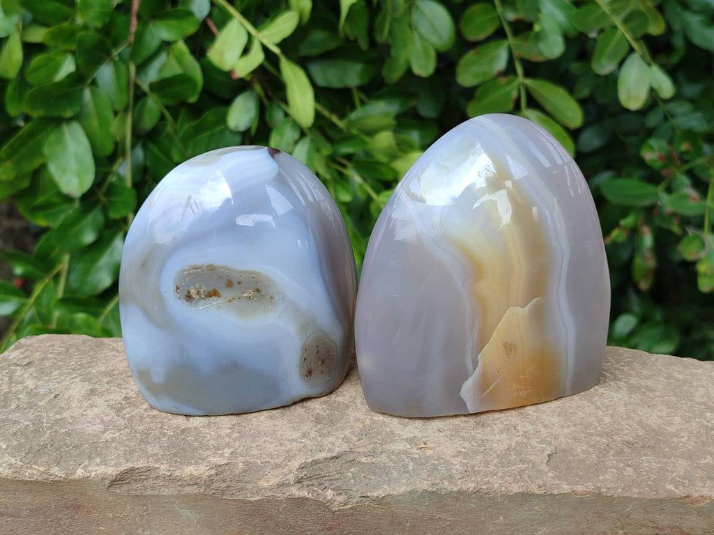 Polished Agate Standing Free Forms x 4 From Madagascar - Toprock Gemstones and Minerals 