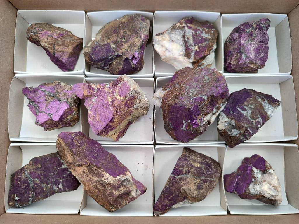 Natural Metallic Purpurite Specimens x 12 From Erongo, Namibia - Toprock Gemstones and Minerals 