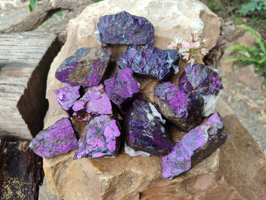 Natural Metallic Purpurite Specimens x 12 From Erongo, Namibia - Toprock Gemstones and Minerals 