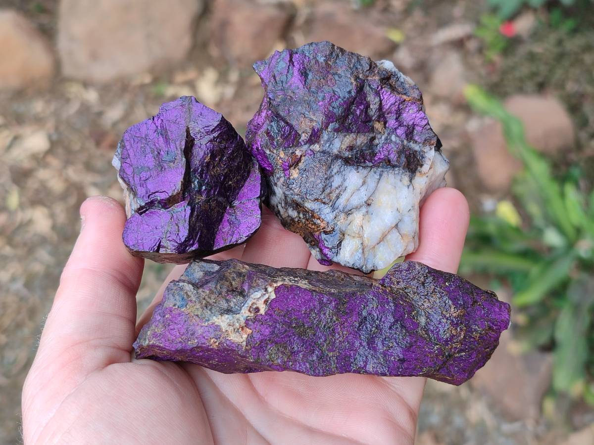 Natural Metallic Purpurite Specimens x 12 From Erongo, Namibia - Toprock Gemstones and Minerals 