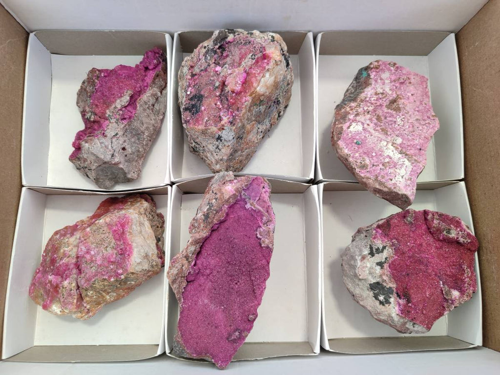 Natural Salrose Cobaltion Dolomite Specimens x 6 From Kakanda, Congo - Toprock Gemstones and Minerals 