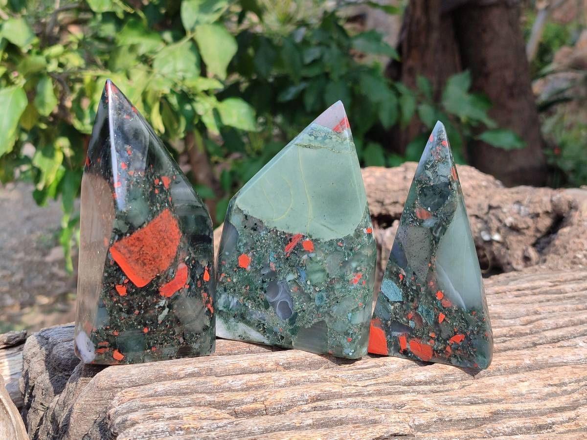 Polished Bloodstone Points x 4 From Swaziland - Toprock Gemstones and Minerals 