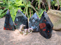 Polished Bloodstone Points x 4 From Swaziland