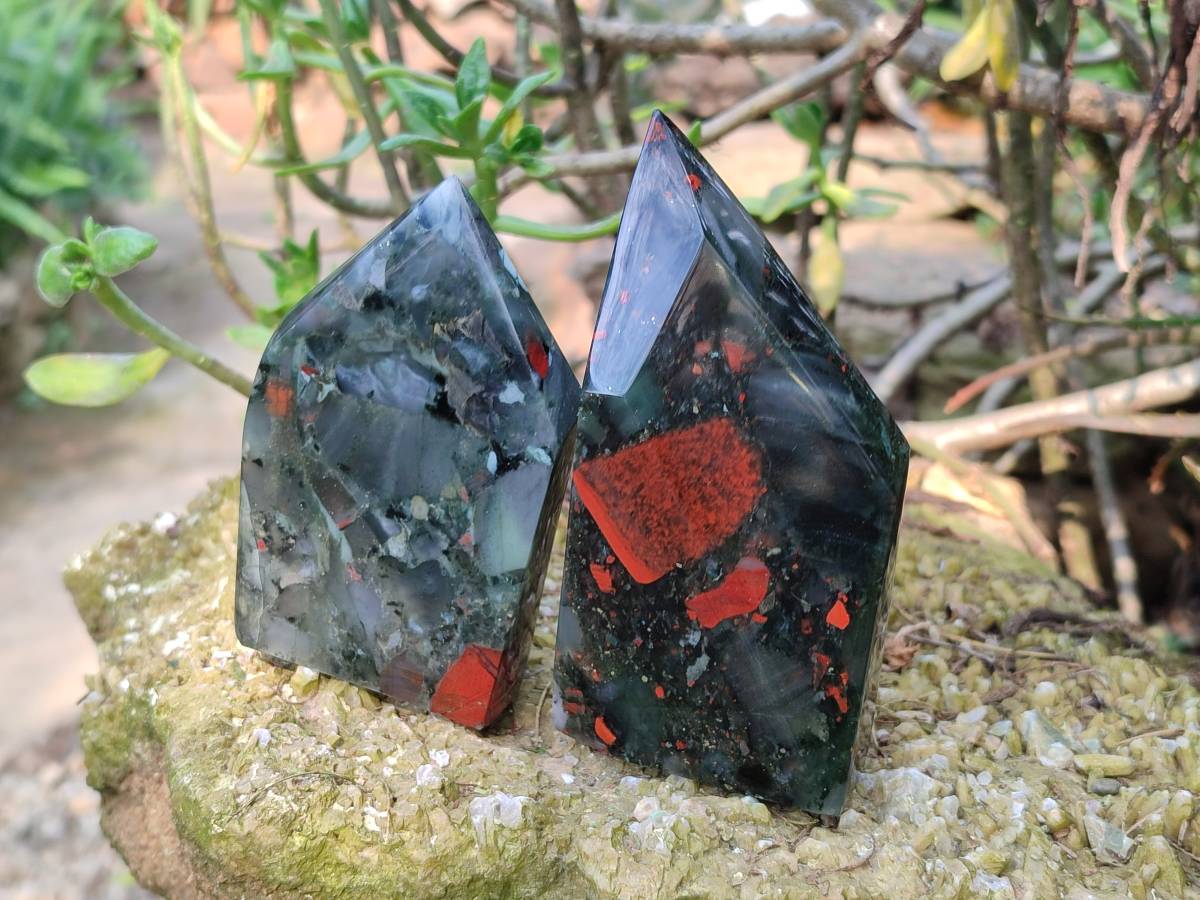 Polished Bloodstone Points x 4 From Swaziland - Toprock Gemstones and Minerals 