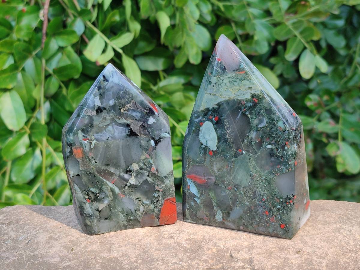 Polished Bloodstone Points x 4 From Swaziland - Toprock Gemstones and Minerals 