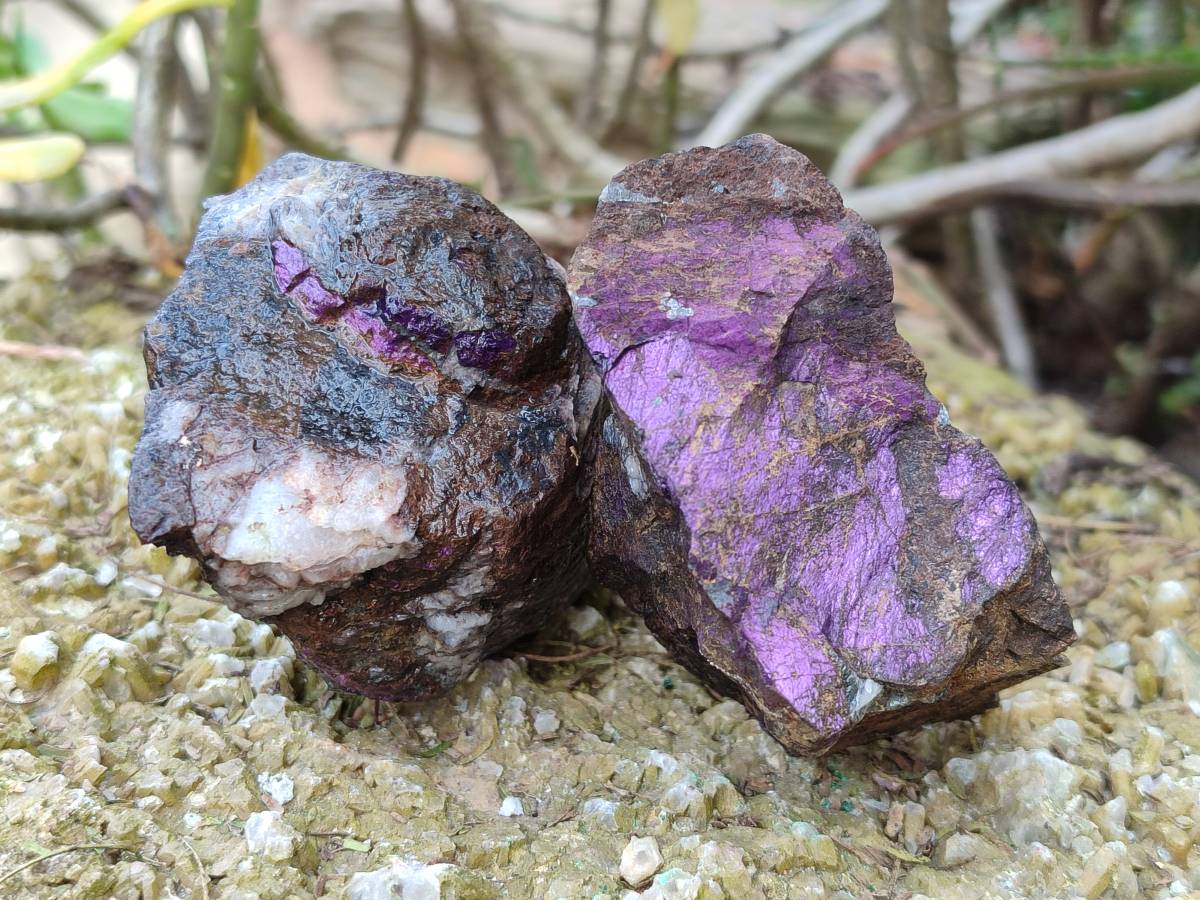Natural Metallic Purpurite Specimens x 12 From Erongo, Namibia - Toprock Gemstones and Minerals 