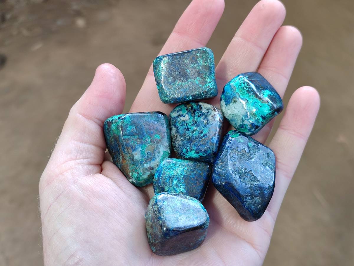 Polished Shattuckite Free Forms x 35 From Congo - Toprock Gemstones and Minerals 