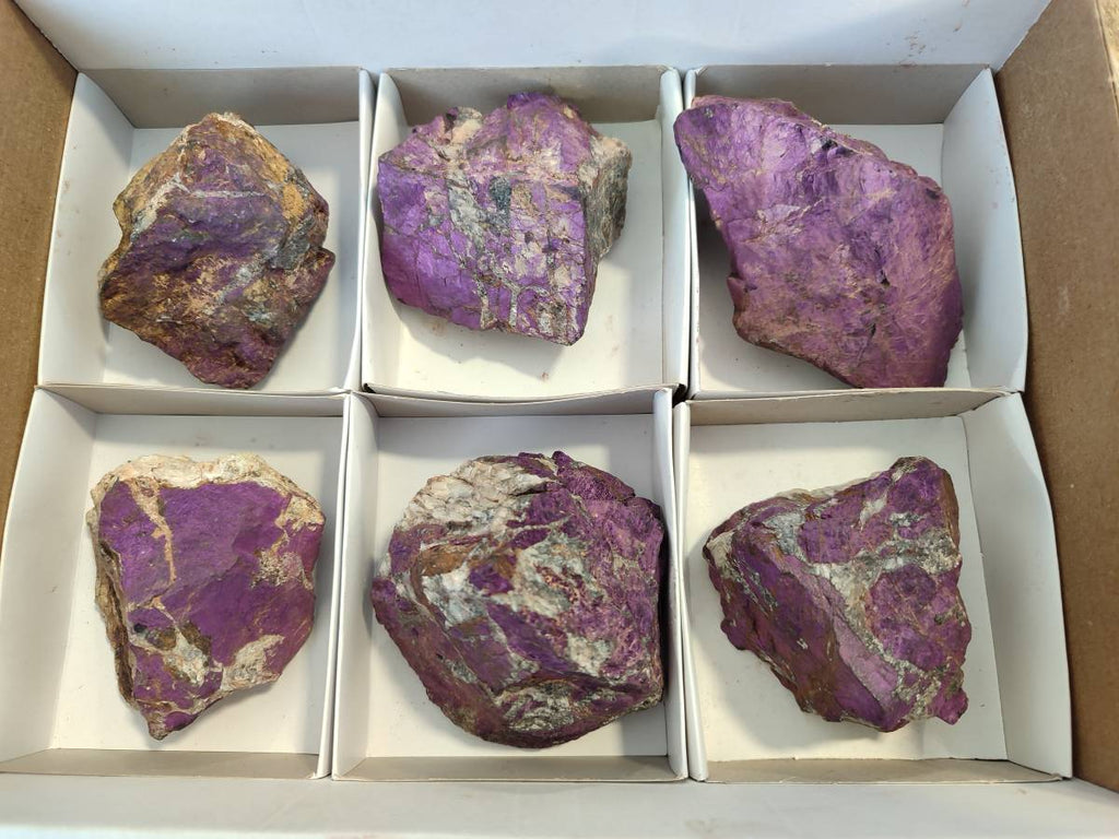 Natural Metallic Purpurite Specimens x 6 From Erongo, Namibia - Toprock Gemstones and Minerals 