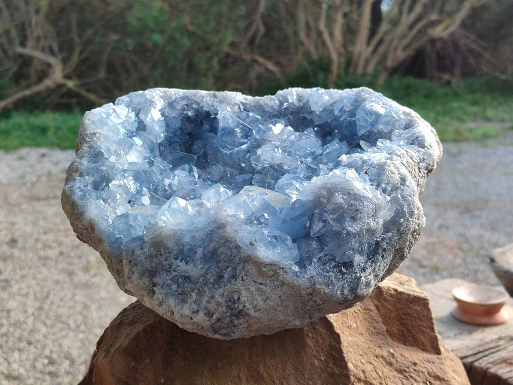 Natural Celestite Geode Specimen x 1 From Sakoany, Madagascar - Toprock Gemstones and Minerals 