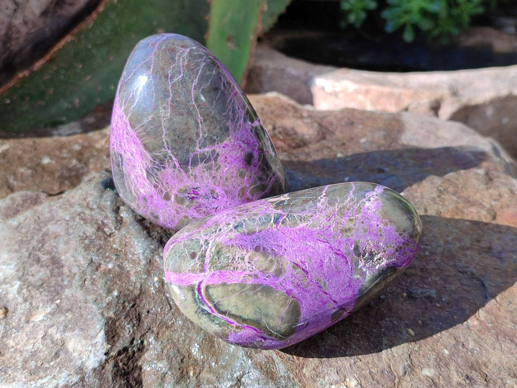 Polished Stichtite Free Forms x 6 From Barberton, South Africa - Toprock Gemstones and Minerals 