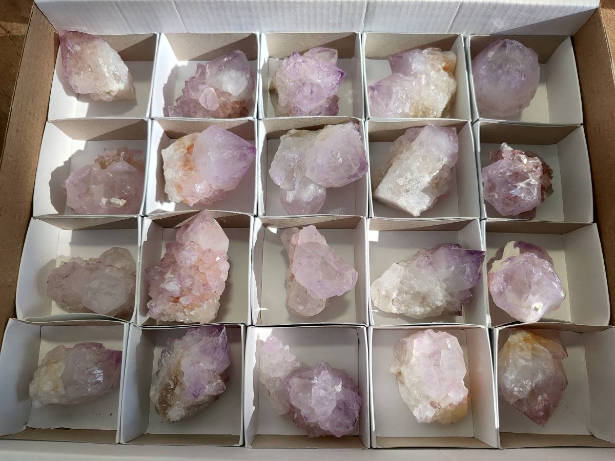 Natural Amethyst Spirit Quartz Clusters x 20 From South Africa - Toprock Gemstones and Minerals 