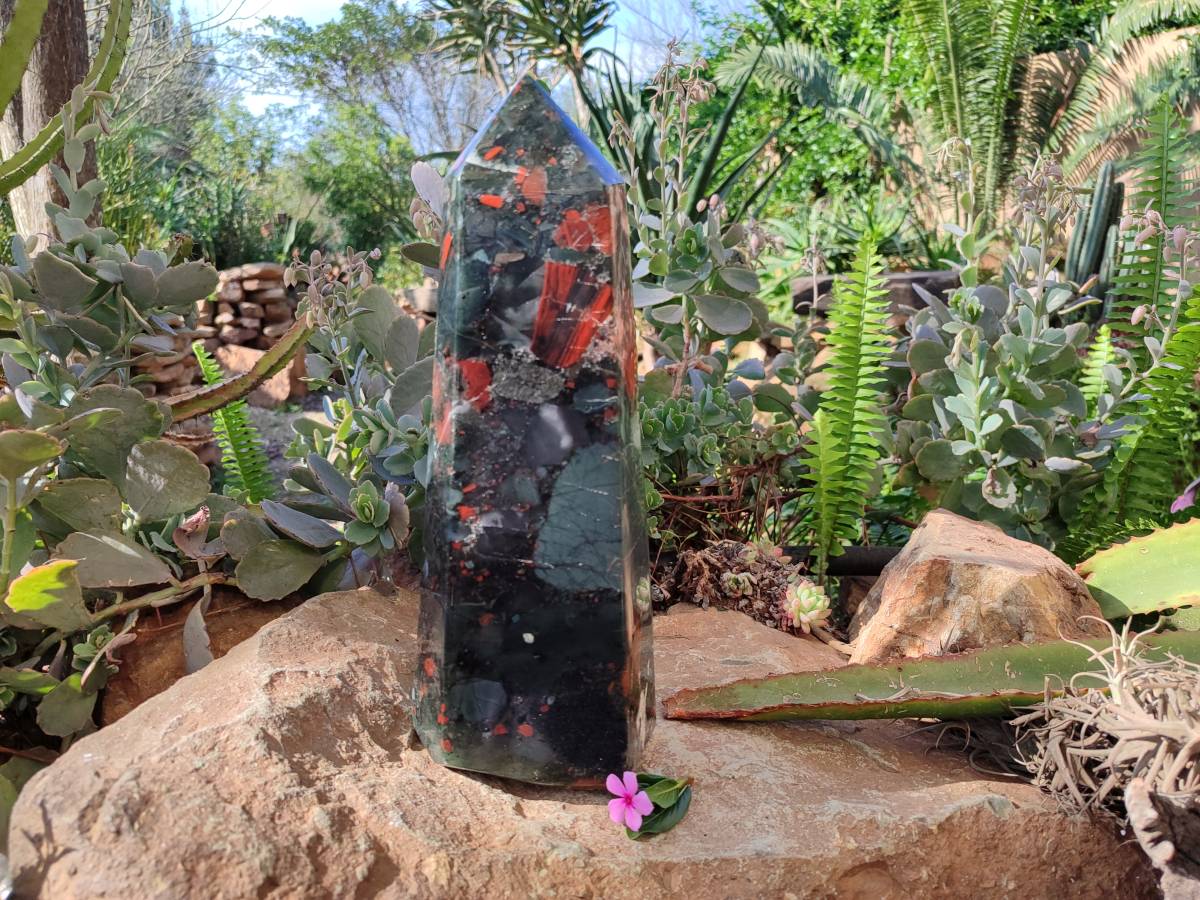 Polished Bloodstone Tower x 1 From Swaziland - Toprock Gemstones and Minerals 