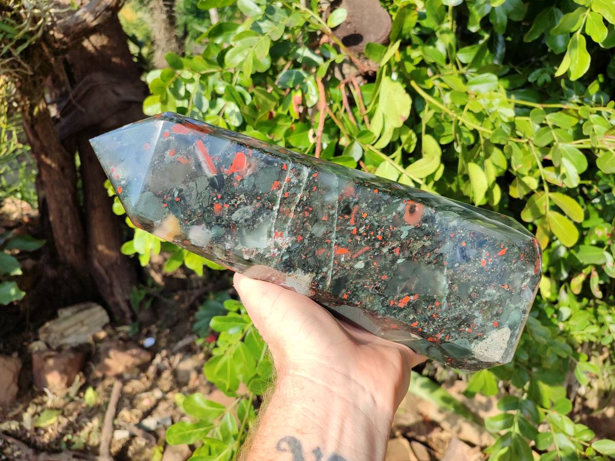 Polished Bloodstone Tower x 1 From Swaziland - Toprock Gemstones and Minerals 