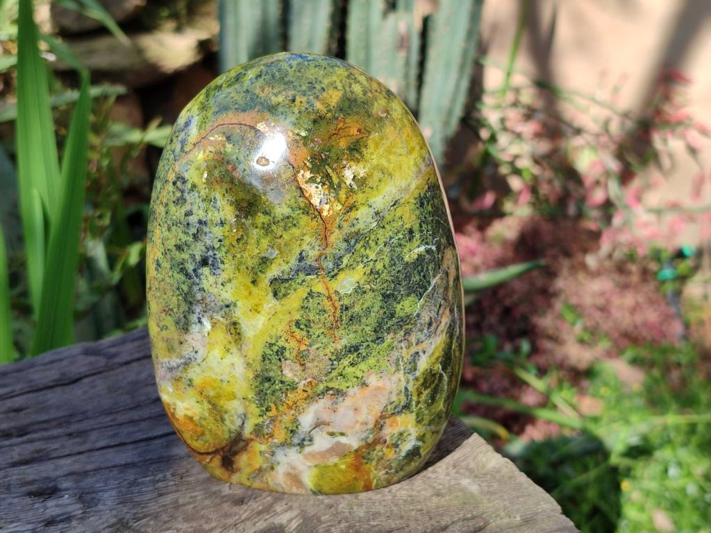 Polished Green Opal Standing Free Form x 1 From Madagascar - Toprock Gemstones and Minerals 