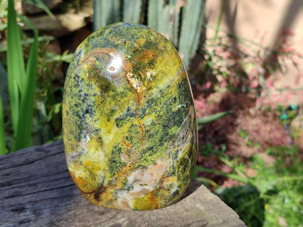 Polished Green Opal Standing Free Form x 1 From Madagascar