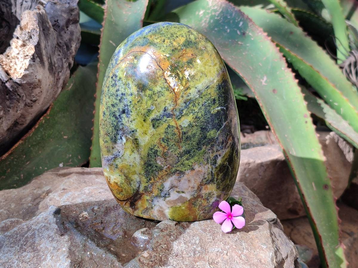 Polished Green Opal Standing Free Form x 1 From Madagascar - Toprock Gemstones and Minerals 