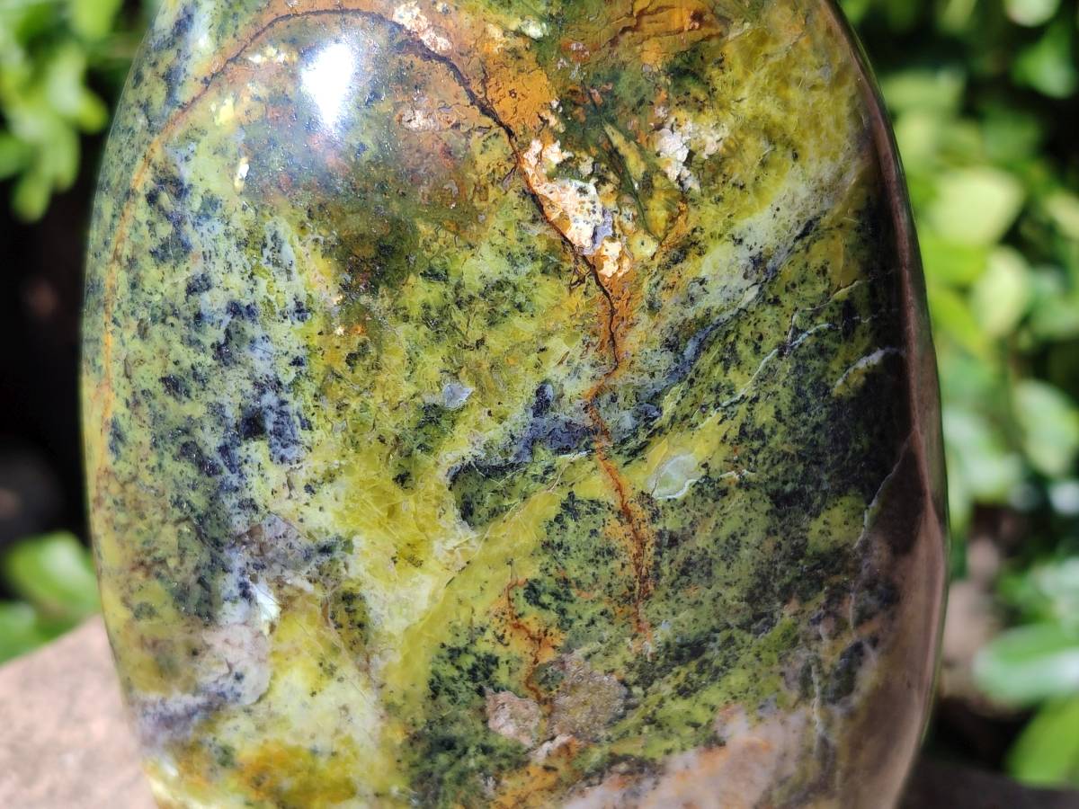 Polished Green Opal Standing Free Form x 1 From Madagascar - Toprock Gemstones and Minerals 