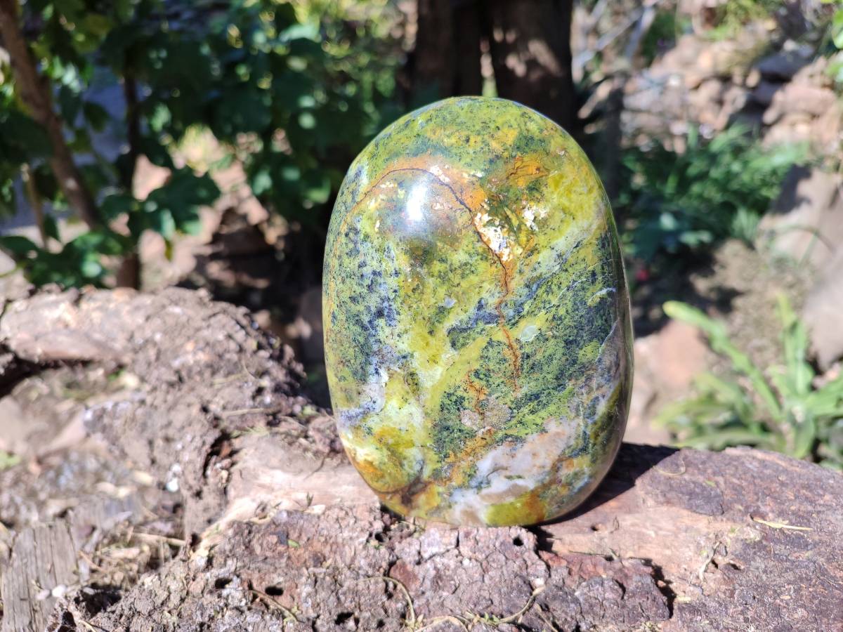 Polished Green Opal Standing Free Form x 1 From Madagascar - Toprock Gemstones and Minerals 