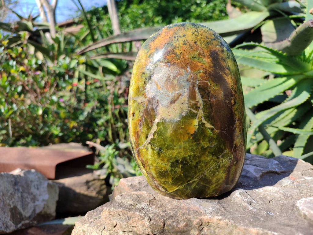 Polished Green Opal Standing Free Form x 1 From Madagascar - Toprock Gemstones and Minerals 