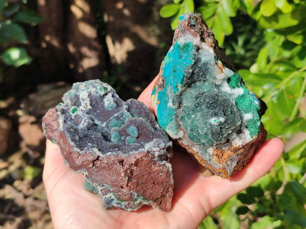 Natural Ball Malachite On Dolomite Matrix Specimens x 2 From Kambove, Congo - Toprock Gemstones and Minerals 