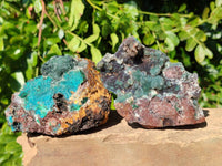 Natural Ball Malachite On Dolomite Matrix Specimens x 2 From Kambove, Congo - Toprock Gemstones and Minerals 