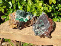 Natural Ball Malachite On Dolomite Matrix Specimens x 2 From Kambove, Congo - Toprock Gemstones and Minerals 