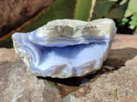 Natural Blue Lace Agate Geode Specimens x 12 From Malawi