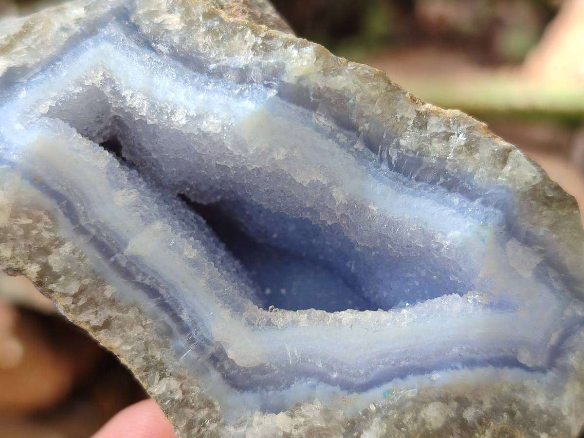 Natural Blue Lace Agate Geode Specimens x 12 From Malawi - Toprock Gemstones and Minerals 