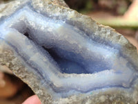 Natural Blue Lace Agate Geode Specimens x 12 From Malawi