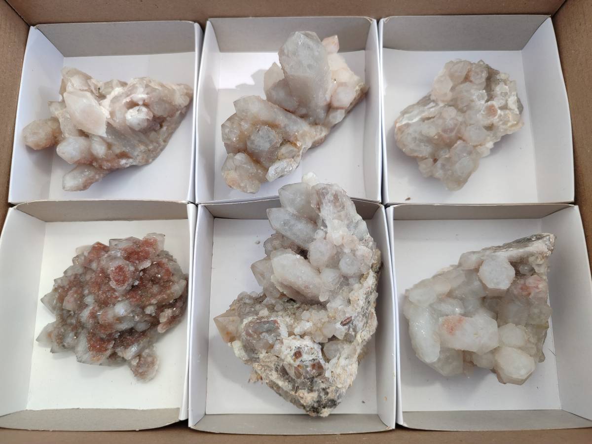Natural Fairy Spirit Quartz Clusters x 6 From South Africa - Toprock Gemstones and Minerals 