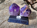 Polished Window Amethyst Crystals x 3 From Madagascar - Toprock Gemstones and Minerals 
