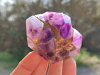 Polished Window Amethyst Crystals x 3 From Madagascar - Toprock Gemstones and Minerals 