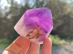 Polished Window Amethyst Crystals x 3 From Madagascar - Toprock Gemstones and Minerals 