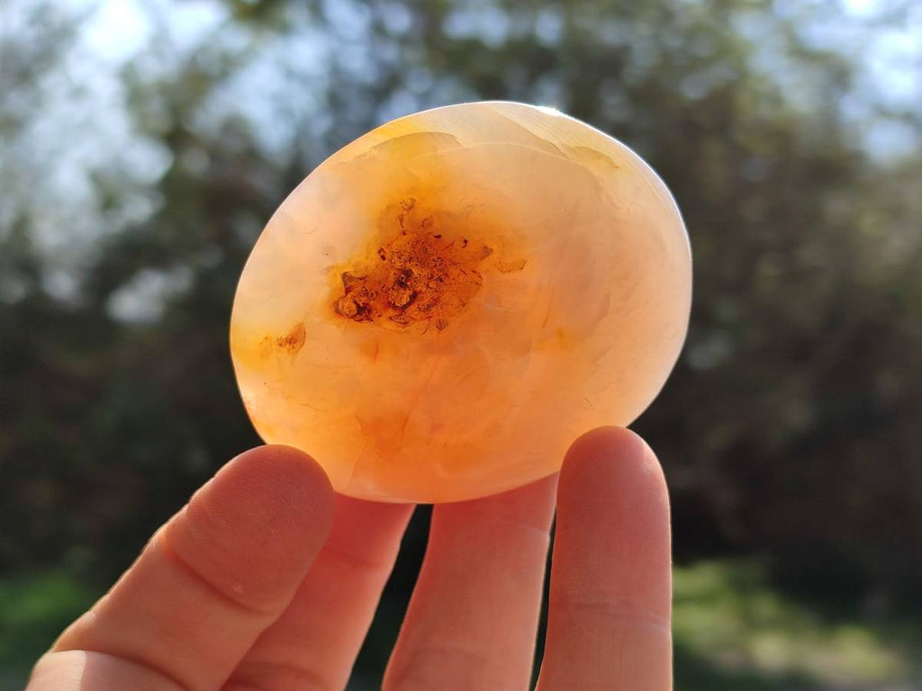 Polished Carnelian Agate Palm Stones x 14 From Madagascar - Toprock Gemstones and Minerals 