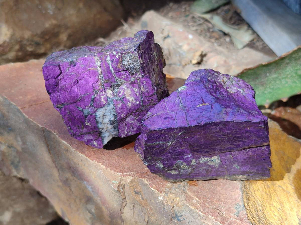 Natural Metallic Purpurite Specimens x 6 From Erongo, Namibia - Toprock Gemstones and Minerals 