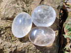 Polished Girasol Pearl Quartz Palm Stones x 20 From Ambatondrazaka, Madagascar - Toprock Gemstones and Minerals 