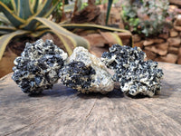 Natural Schorl Black Tourmaline Specimens x 6 From Erongo, Namibia - Toprock Gemstones and Minerals 