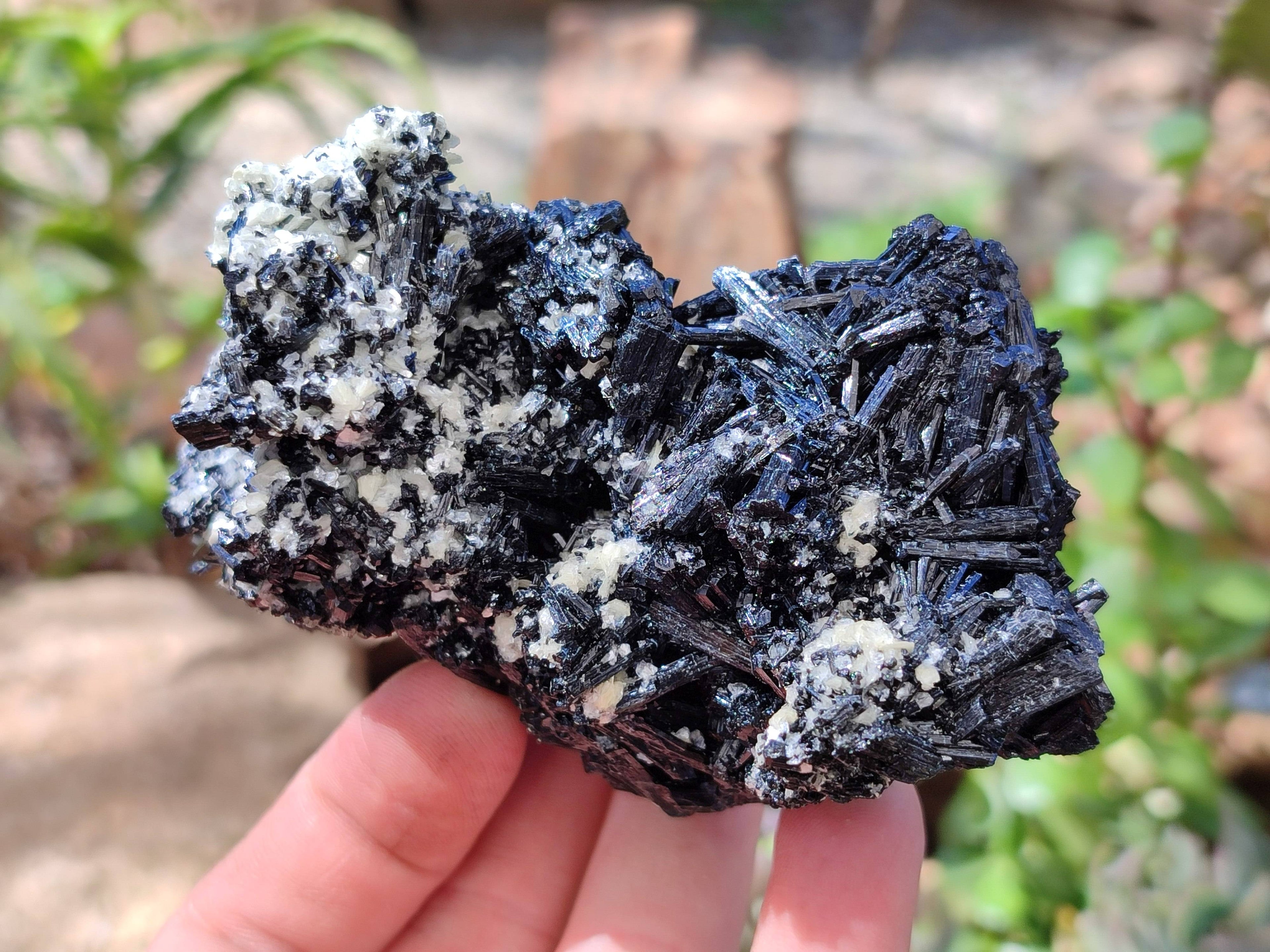 Natural Schorl Black Tourmaline Specimens x 6 From Erongo, Namibia - Toprock Gemstones and Minerals 