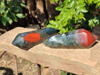 Polished Double Terminated Bloodstone Points x 6 From Swaziland - Toprock Gemstones and Minerals 