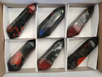 Polished Double Terminated Bloodstone Points x 6 From Swaziland - Toprock Gemstones and Minerals 