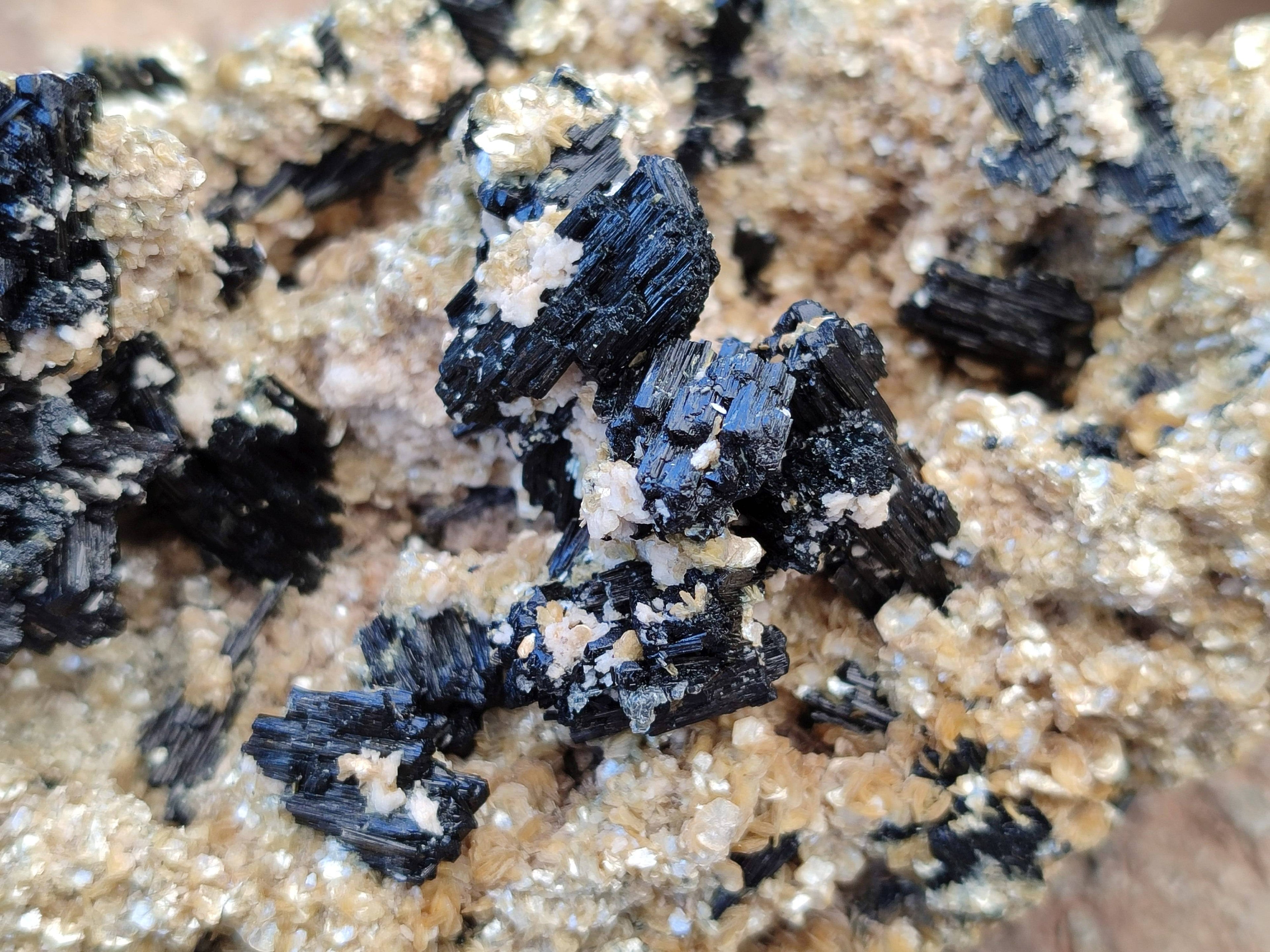 Natural Schorl Black Tourmaline Specimens x 3 From Erongo, Namibia - Toprock Gemstones and Minerals 