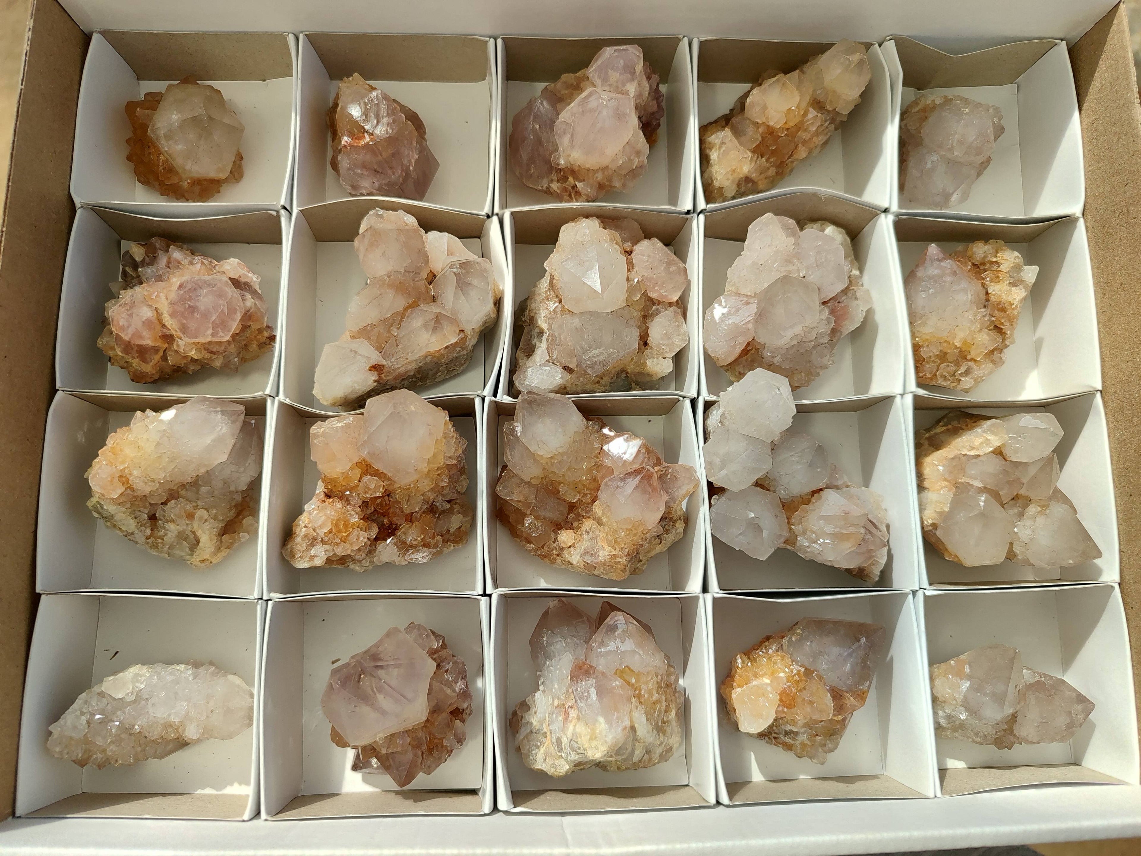 Natural Mixture Of Spirit Quartz Clusters x 20 From Boekenhouthoek, South Africa - Toprock Gemstones and Minerals 