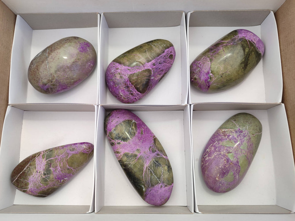 Polished Stichtite Free Forms x 6 From Barberton, South Africa - Toprock Gemstones and Minerals 