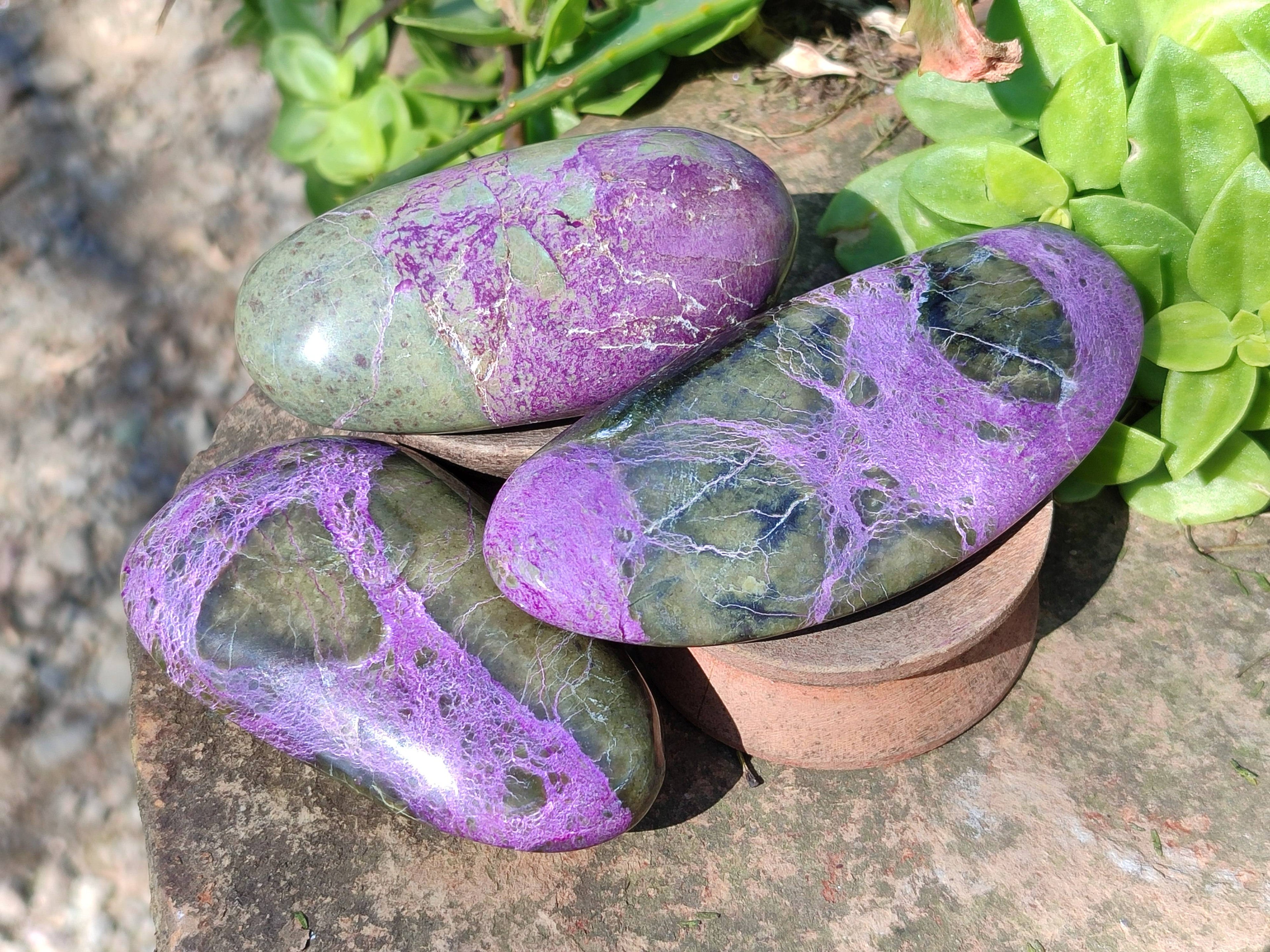 Polished Stichtite Free Forms x 6 From Barberton, South Africa - Toprock Gemstones and Minerals 