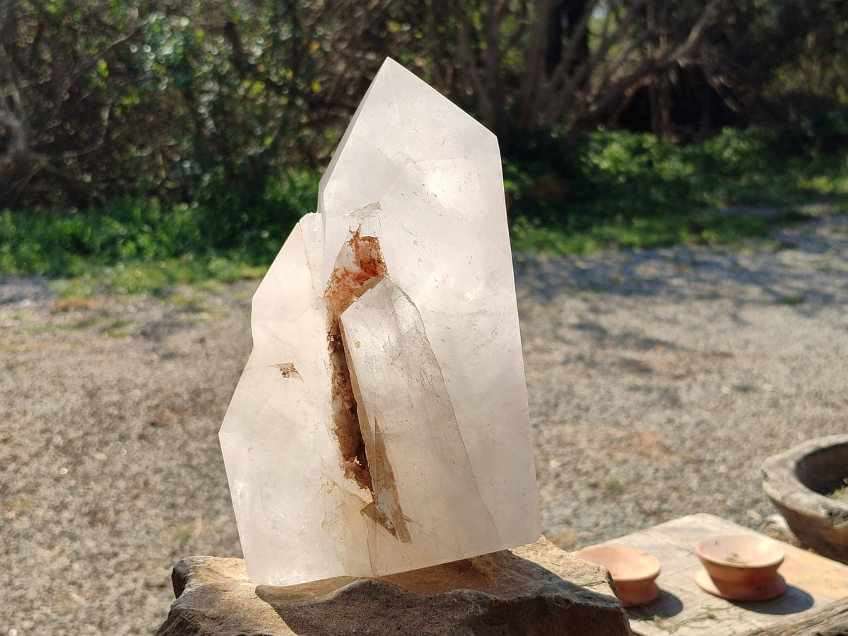 Polished Quartz Cluster x 1 From Madagascar - Toprock Gemstones and Minerals 