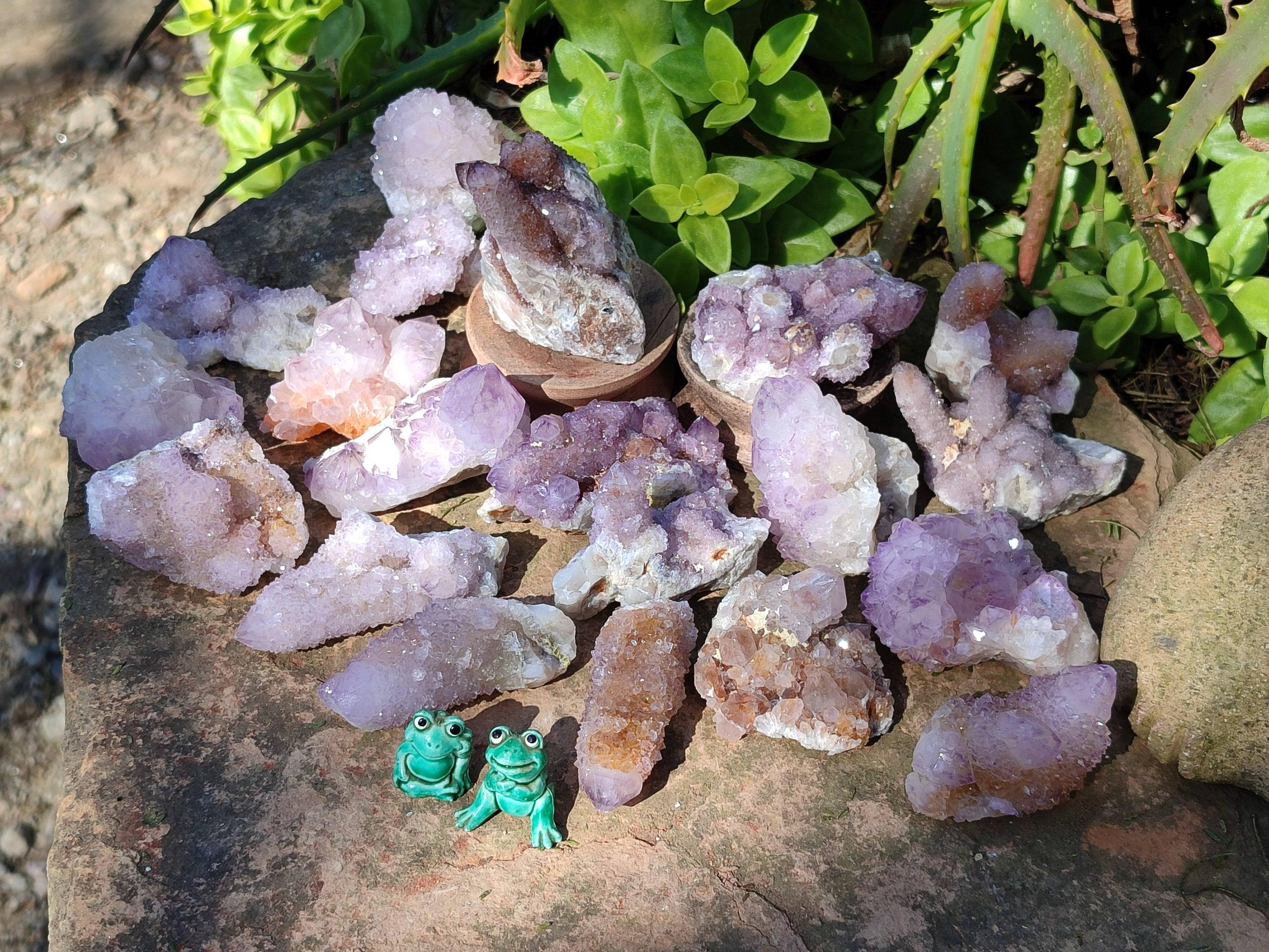 Natural Amethyst Spirit Quartz Clusters x 20 From Boekenhouthoek, South Africa - Toprock Gemstones and Minerals 