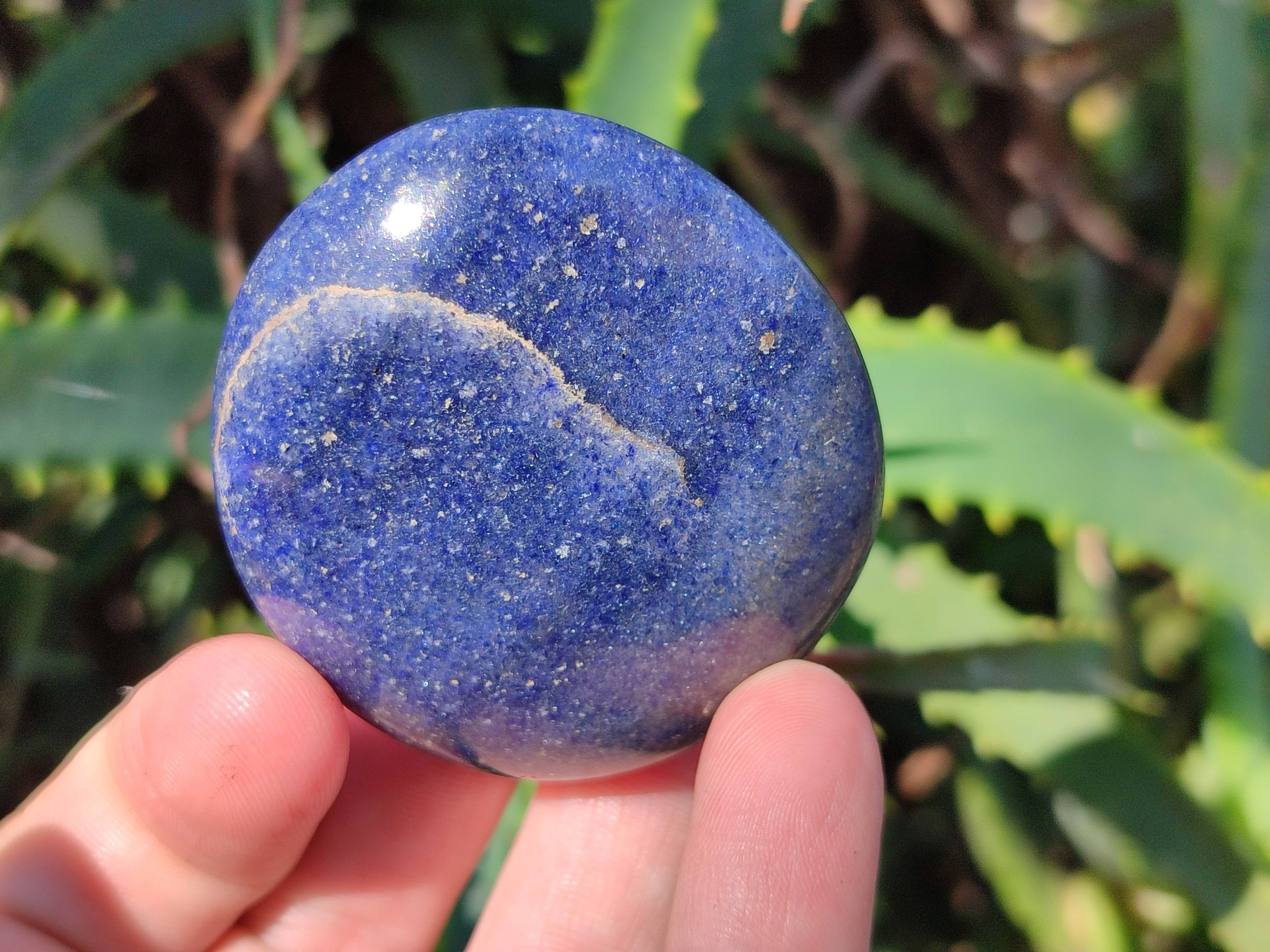 Polished Lazulite Palm Stones x 12 From Madagascar - Toprock Gemstones and Minerals 