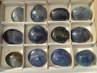 Polished Lazulite Palm Stones x 12 From Madagascar