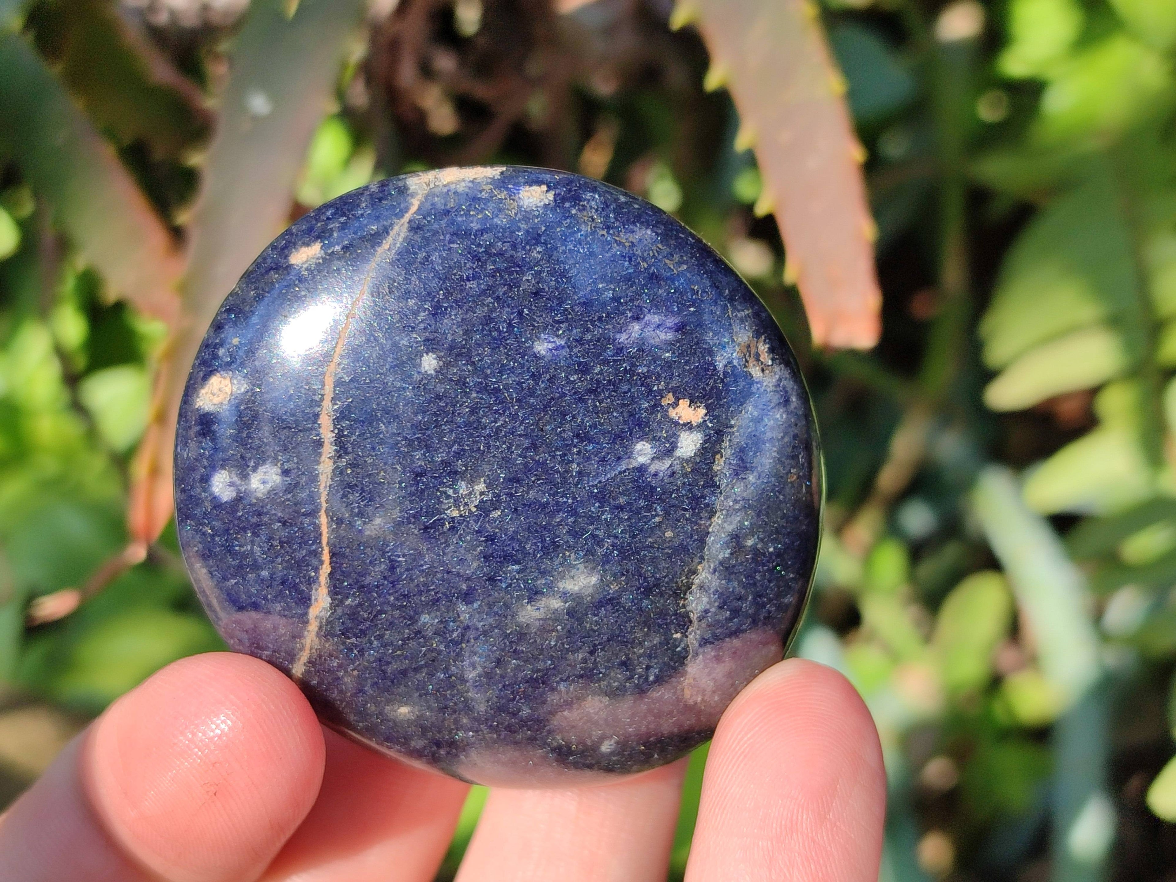 Polished Lazulite Palm Stones x 12 From Madagascar - Toprock Gemstones and Minerals 